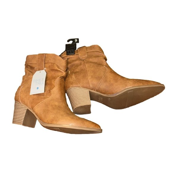Time & Tru Women’s Western Slouch Boots Size 9 Cognac - Picture 3 of 3